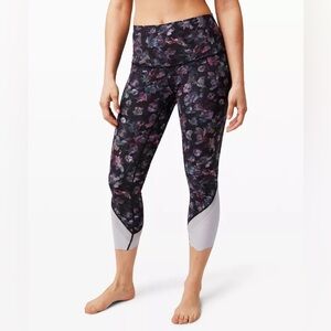Lululemon Athletica Black and Purple High-Waisted Leggings